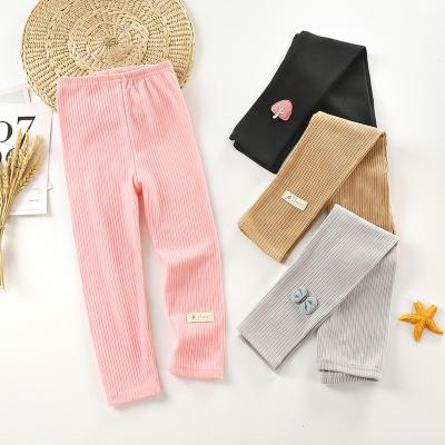 China Color Fade Proof 2022 Latest Desing Solid Colors Warm Organic Cotton Kids Girls Long Pants Baby Leggings for sale