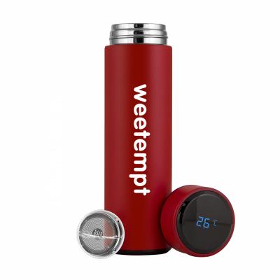 China Business Stainless Steel Hot Water Bottle Led Lid Vacuum Insulated Bottle Custom Logo Smart Water Bottle 500ml for sale