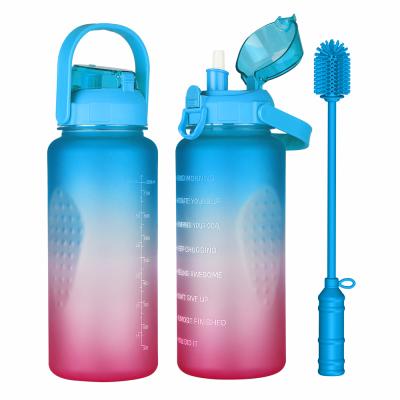 China Wenshan Viable Free Plastic Gallon 2.2L Motivational Water Bottles BPA Free With Logo Custom Service for sale