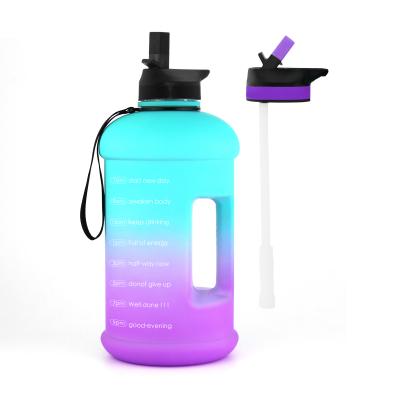 China 2.2l Gym Viable Custom Motivational Sports Plastic Bpa Free Drinking Water Bottle With Time Marker for sale