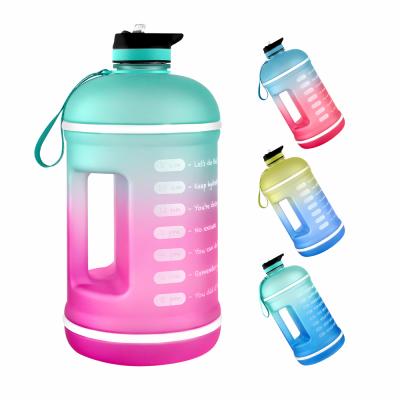 China Wholesale Price 1 Gallon Viable BPA Free Sport Motivational Plastic Water Bottles Custom Logo Plastic With Straw Cover for sale