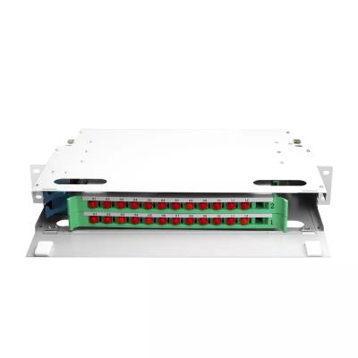 China FTTH 1U Fiber Panel 24 Core 19 Inch Rack Patch Panel ODF Unit for sale