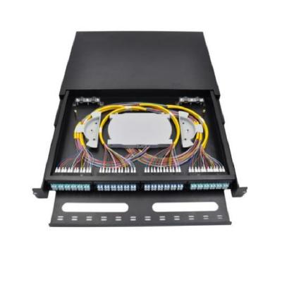 China 96FO MPO MTP Patch Panels LC Duplex 1U Fiber Patch Panel 12 Slot for sale