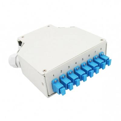 China 8 Port Din Rail Mounted Fiber Optic Din Rail Terminal Box With Sc/Upc Adapter Singemode Pigtails for sale