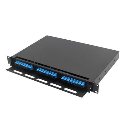 China FTTH Fiber Optic Patch Panel Rack Mount 1U 24 Cores SC LC FC ST for sale