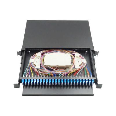 China 48-adriges schwarzes Schubladen-Anschlusskasten-Patchpanel 430 x 200 x 46 mm zu verkaufen