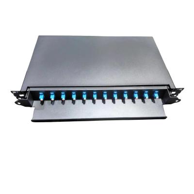 China 12C/24C Tipo deslizante Fibra Óptica Patch Panel Drawer Óptico Para Telecomunicações à venda