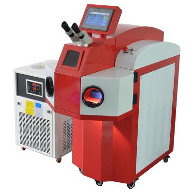 China Jewelry Welding Products Made in China High Quality Stand Type 200W Blue Jewelry YAG laser Repairing Spot Welding Machine with Outer Water Chiller for sale