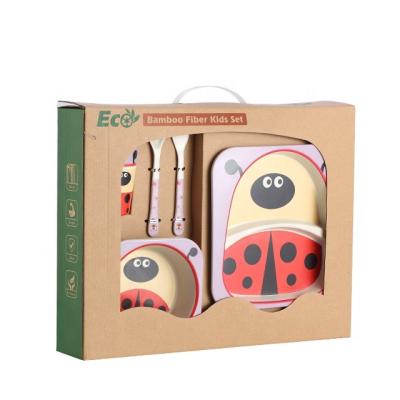 China Children's household children's kitchen set bamboo fiber children's dinner set children's tableware A001 for sale