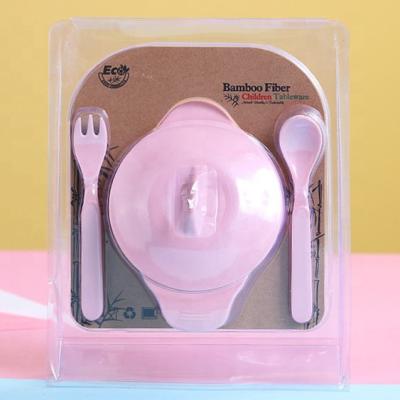 China Stocked Hot Selling Amazon Fiber Baby Tableware Bamboo Kids Feeding Dishes B010 for sale