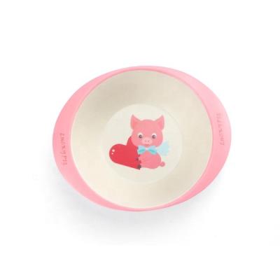 China Sustainable Fiber Household Bamboo Kids Roll Cartoon Feeding Rice Bowl Cute Soup Bowl For Kids for sale