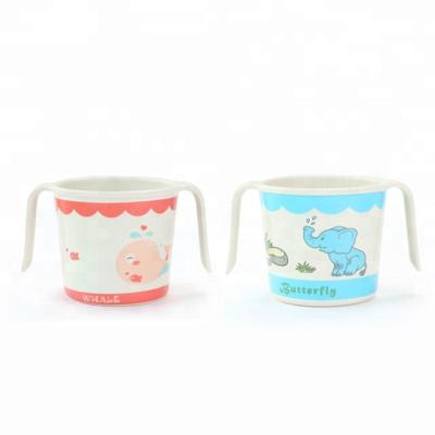 China Beverage Cup OEM Hot Selling Bamboo Fiber Kids Drinking Tumbler Cup With Handle 200ML D7011 for sale