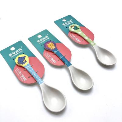 China Viable Bamboo Free Cute Fiber Kids Dinner Spoon BPA Feeding Soup Spoon For Kids for sale