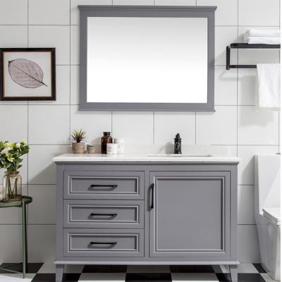 China Solid Wood Painted Bathroom Cabinet Modern Factory Direct American Style 42 Inches for sale