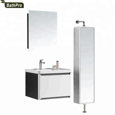 China Modern Modern Wall Mounted Bathroom Vanity With Standing Side Cabinet for sale