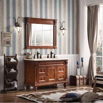 China Classic Modern American Style Oak Wood Good Quality Bathroom Furniture for sale