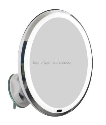 China Anti Fog Cosmetic Makeup LED Plastic Mirror Magnifying Shaving Mirror With Touch Switch for sale