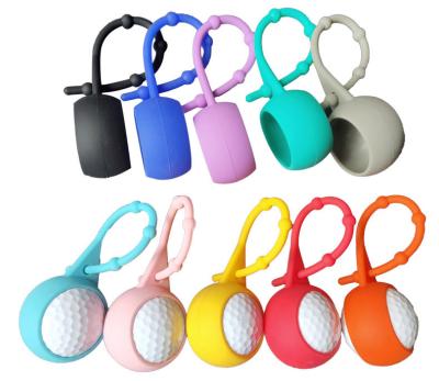 China silicone rubber golf ball bags holder, custom golf ball logo gift, silicone straps custom for sale