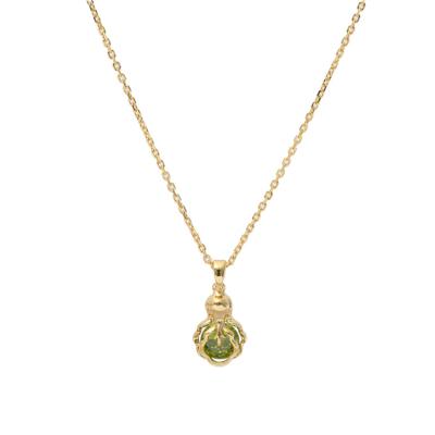 China Hot-selling personalized material inlaid with stone green summer cabbage the retro simple fresh necklace for sale