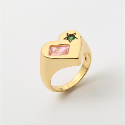 China Factory Sales Women Fashionable Fine Jewelry Vintage 18K Luxury Geometric Gold Rings for sale