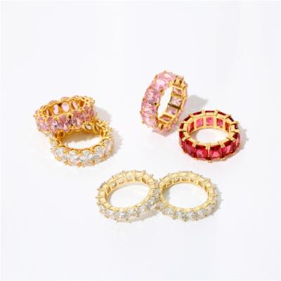 China Fashion TRENDY Gold Plated Scale Square Cut Diamond Index Finger Ring For Women for sale