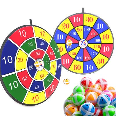 China Hot Selling Flannel + Cardboard 4 Double Sided Amazon Dart Board Sticky Balls 4 Darts Set Safe Indoor Indoor P Dart Ball Board Game For Kids for sale