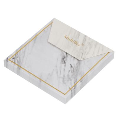 China Customize Self-adhesive Backing Personalized Logo Custom Square Gold Square Circle Notes Marble Foiled Sticky Notes for sale