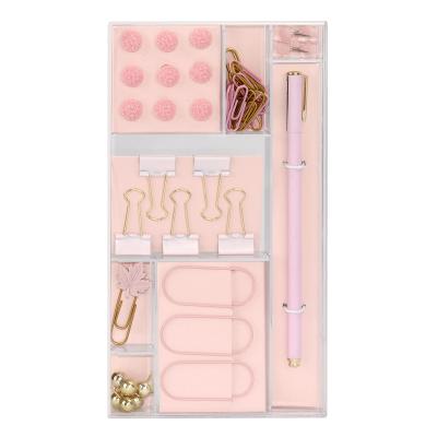 China Wholesale kids stationery set and sets school pink stationary set for kids and children DB-CLIP-022 for sale