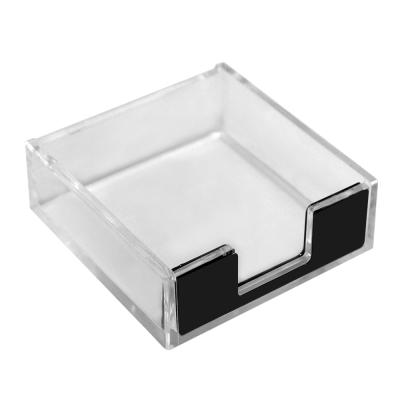 China Storage desk accessories desk organizer paper clips / clear acrylic notepod card holder for sale