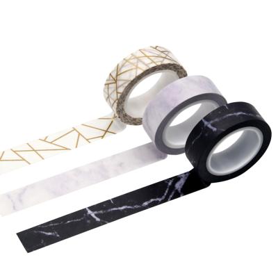 China DIY/Masking Adhesive Masking Washi Paper Tapes 3pcs In One Set Marble Washi Strips for sale