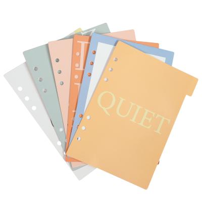 China Frost Colored Wholesale A5 Paper with 6 Ring Binder Paper Dividers for 6 Hole Planner Notebook for sale