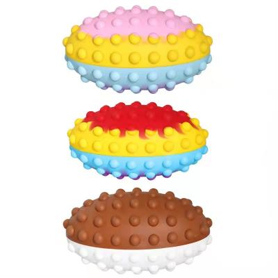 China Safety Rainbow Soccer Ball Push Noise Bubble Stir Sensory Toy Popper Fidget Stress Relief Toy for sale