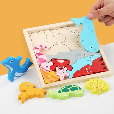 China DIY Practice Parade Animal Puzzle and Play Set Educational Wooden Alphabet Puzzle Toys - 2 & for sale