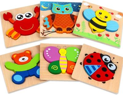 China DIY Practice Animal Wooden Puzzles Play Educational Puzzles Set for Toddlers Kids Toys - 2 and for sale