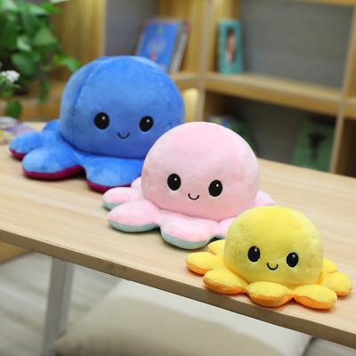 China Safety Off Baby Octopus Plush Dog Chewing Funny Game Turning Back Different Colors Plush Toy for sale