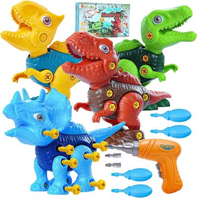 China Safety Kids Dinosaur Toys for 3 4 5 6 7 4 Dinos Dinosaur Learning Toys for Kids 3+ Years Old, Disassemble Dinosaur Toys for Kids for sale