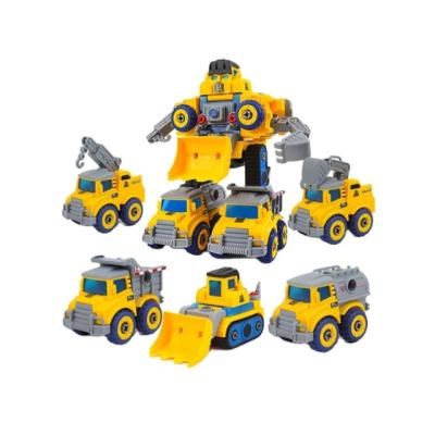 China 5 IN 1 Robot 5 In 1 Take Apart Robot Toys Vehicle Set Assembly Car Building Transform Into Robot Building Block Set Play For Kids for sale