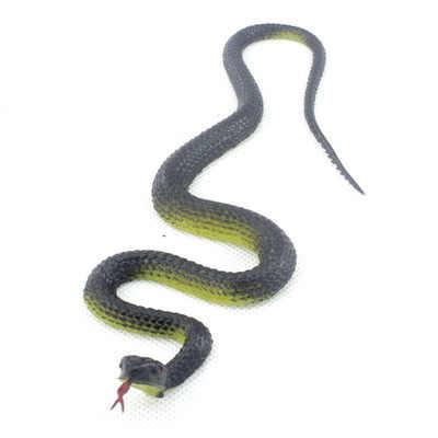 China 1 PC Halloween Hot Props Black Rubber Realistic Mamba Toy Small Large Size Novelty Funny Prank Scary Simulation Snake Toy 45cm KY452 for sale