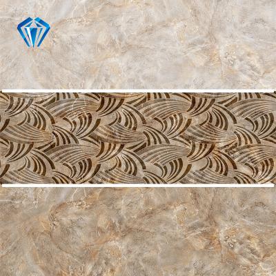 China Glazed Metallic Tiles Fashionable Glazed Wall And Floor Tile Manufacturers For Bathroom 2020 New Design 300*900 Brown Color for sale