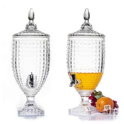 Cina Luxury lead-free crystal glass 5L glass juice beverage dispenser with tap in vendita