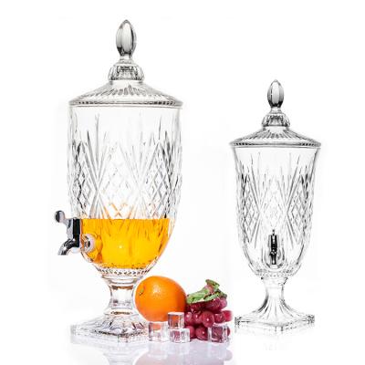 Cina China Wholesale lead-free crystal glass 4.5L glass juice beverage dispenser with tap in vendita