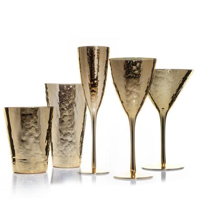 Китай High End Glassware Collection Custom Luxury Golden Wine Glass Gift Wine Glass Set продается