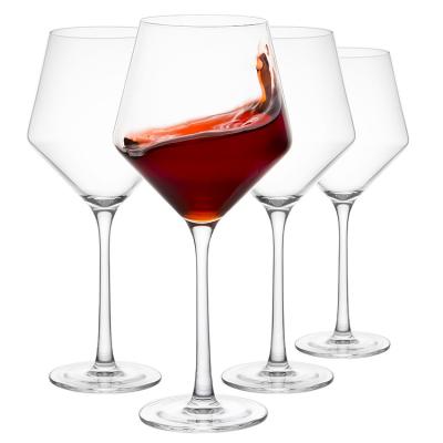 중국 High quality Wine Glass Transparent Lead Free Crystal Luxury Glasses set Wedding Customized Wine Glasses Set 판매용