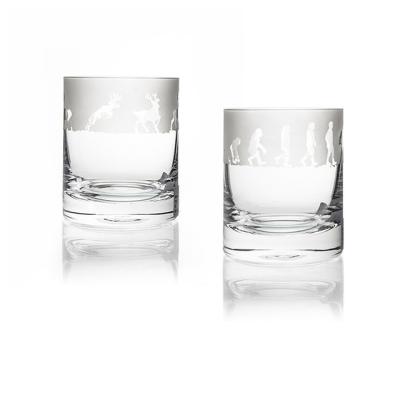 Cina Hot Selling Lead-Free Crystal Whiskey Glass Sandblasted Sea Wave Glass Custom Glass in vendita