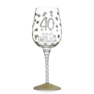 Chine Eco-Friendly Glassware Accepts Custom Logo Personalized Glitter Pink Wine Glass Gifts à vendre