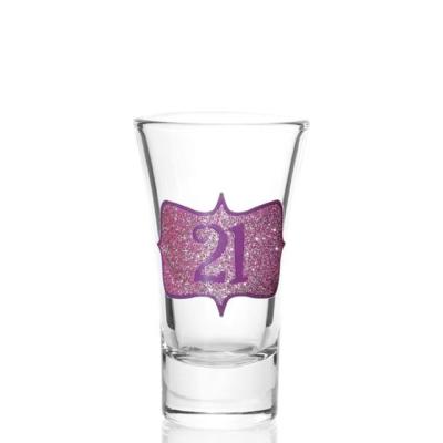 China Custom Pattern Soda Lime Glass With Decoration Clear Shot Glasses Glass Gift zu verkaufen