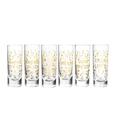 China Wholesale Factory Price Transparent Glass Gift Beverage Wine Glass With Decoration zu verkaufen