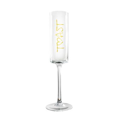 China Customized Transparent Crystal Glass Gift Gold Decal Champagne Glass OEM Production zu verkaufen