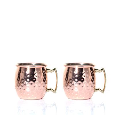 Cina Factory Custom 65ml  Moscow mule rose gold finished with handles stainless steel mug in vendita