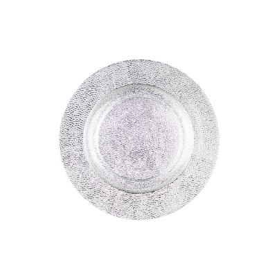 Cina Hot selling High Quality Silver Decoration Glass Charger Plate for Dinnerware in vendita